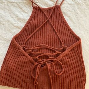 Cross-Cross Tie Back Crop Top